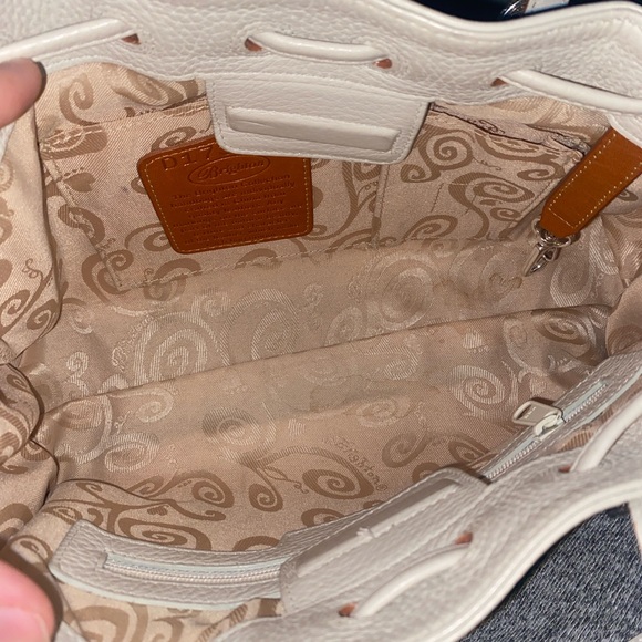 Bags Euc Brighton Ivory Brown Handbag Purse D173336 Poshmark